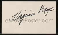 7s264 VIRGINIA MAYO signed 3x5 index card 1980s includes 6 lobby cards from She's Back on Broadway!