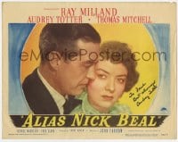 7s287 ALIAS NICK BEAL signed LC #4 1949 by Audrey Totter, who's close up with Ray Milland!