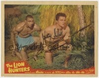 7s297 LION HUNTERS signed LC #7 1951 by Johnny Sheffield, who's c/u with Woody Strode with spears!