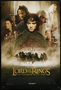 7s025 LORD OF THE RINGS: THE FELLOWSHIP OF THE RING signed advance DS 1sh 2001 by John Rhys-Davies!