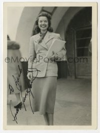 7s754 FRANCES LANGFORD signed 4x5 photo 1938 great smiling portrait of the pretty actress!