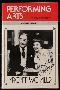 7s730 AREN'T WE ALL signed playbill 1985 by BOTH Claudette Colbert AND Rex Harrison!