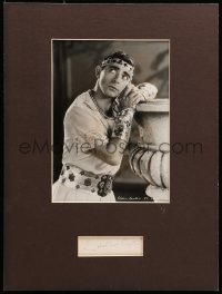 7s105 EDDIE CANTOR signed 3x6 index card in 12x16 display 1930s ready to hang on the wall!