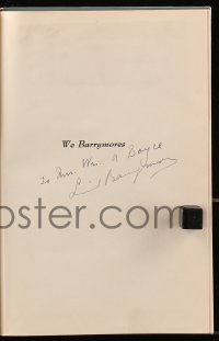7s088 LIONEL BARRYMORE signed hardcover book 1951 his autobiography We Barrymores!