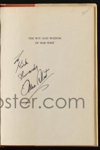 7s089 MAE WEST signed hardcover book 1967 she wrote The Wit and Wisdom of Mae West!