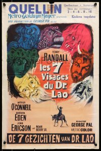 7t337 7 FACES OF DR. LAO Belgian 1964 great art of Tony Randall's personalities by Detheux!