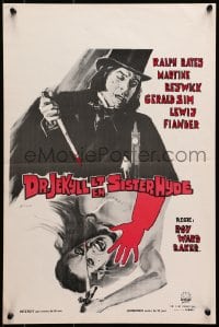 7t364 DR. JEKYLL & SISTER HYDE Belgian 1972 art of crazed Ralph Bates stabbing woman to death!