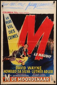 7t399 M Belgian 1951 Joseph Losey, David Wayne & Raymond Burr in the most gripping film noir!