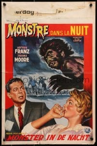 7t406 MONSTER ON THE CAMPUS Belgian 1958 Jack Arnold, artwork of beast amok at college!