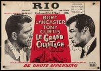 7t429 SWEET SMELL OF SUCCESS Belgian 1957 art of Burt Lancaster as Hunsecker& Tony Curtis as Falco