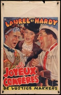 7t433 THEM THAR HILLS Belgian R1950s great different art of wacky Laurel & Hardy + Mae Busch!