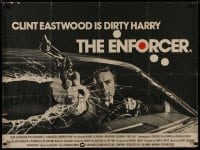 7t056 ENFORCER British quad 1977 c/u of Clint Eastwood as Dirty Harry with gun through windshield!
