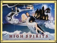 7t061 HIGH SPIRITS British quad 1988 cool art of sexy ghost Daryl Hannah, Peter O'Toole, Steve Guttenberg