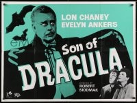 7t076 SON OF DRACULA British quad R1960s Lon Chaney Jr. as Count Alucard over Allbritton & Paige!