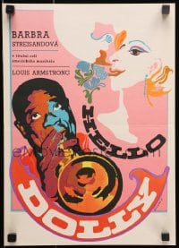 7t112 HELLO DOLLY Czech 11x16 1970 Streisand & Armstrong playing trumpet by Galova-Vodrazkova!