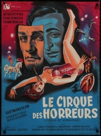 7t159 CIRCUS OF HORRORS French 23x31 1961 different Allard art of sexy trapeze girl hanging by neck