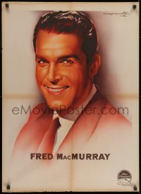 7t164 FRED MACMURRAY French 23x32 1940s wonderful Soubie portrait art of smiling Paramount star!