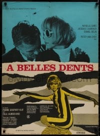 7t171 LIVING IT UP French 23x32 1966 Giorgio Olivetti art of sexy Mireille Darc, A belles dents!