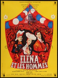 7t173 PARIS DOES STRANGE THINGS French 23x32 1957 Elena et les hommes, Bergman, art by Peron!