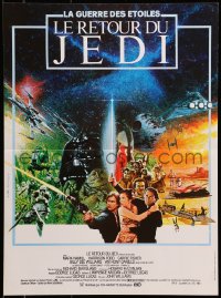 7t231 RETURN OF THE JEDI French 15x21 1983 George Lucas classic, different Michel Jouin sci-fi art!