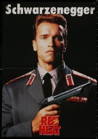7t045 RED HEAT group of 2 teaser German 17x24s 1988 cops Arnold Schwarzenegger & James Belushi!
