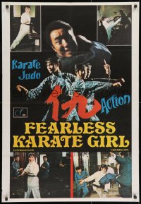 7t813 QUEEN BOXER Italian 1sh 1973 Judy Lee, female Bruce Lee, she will rip your eyes out!