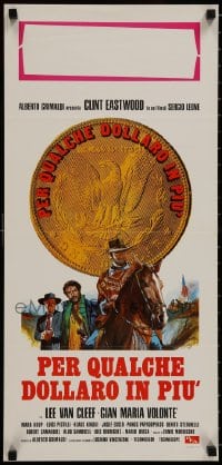 7t823 FOR A FEW DOLLARS MORE Italian locandina R1970s Leone, Per qualche dollaro in piu, Eastwood!