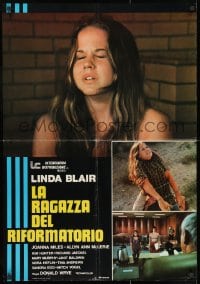7t836 BORN INNOCENT Italian 26x38 pbusta 1976 naked runaway Linda Blair in peril!