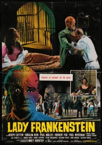 7t840 LADY FRANKENSTEIN Italian 26x37 pbusta 1971 La figlia di Frankenstein, sexy Italian horror!