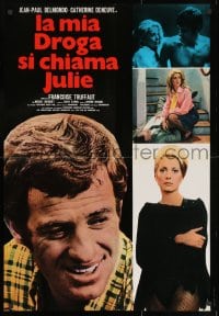 7t841 MISSISSIPPI MERMAID Italian 26x37 pbusta R1974 Francois Truffaut, Belmondo & Deneuve!