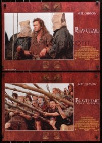 7t899 BRAVEHEART group of 6 Italian 19x26 pbustas 1995 images of Mel Gibson as William Wallace!