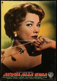 7t969 CHASE A CROOKED SHADOW Italian 19x27 pbusta 1958 different close-up sexiest Anne Baxter!