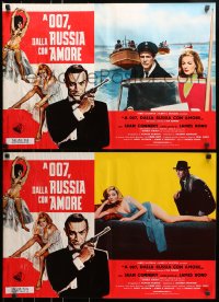 7t888 FROM RUSSIA WITH LOVE group of 8 Italian 18x27 pbustas R1970s Connery as Fleming's James Bond!