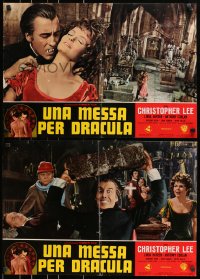 7t936 TASTE THE BLOOD OF DRACULA group of 4 Italian 18x26 pbustas 1971 Hammer, Christopher Lee!