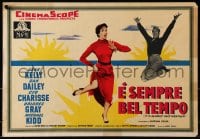7t865 IT'S ALWAYS FAIR WEATHER Italian 14x19 pbusta 1956 different art/image of Kelly & Cyd Charisse!