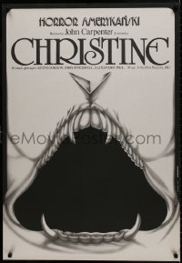 7t683 CHRISTINE Polish 27x39 1985 Stephen King, John Carpenter, creepy different art by Erol!