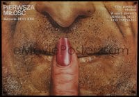7t689 FIRST LOVE Polish 26x38 1980 Dino Risi's Primo amore, Ornella Muti, close-up art by Pagowski