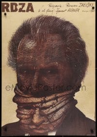 7t745 RDZA Polish 26x37 1981 Zygmunt Hubner, bizarre Pagowski art of man w/face mask!