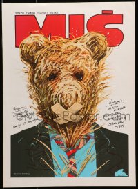 7t808 TEDDY BEAR Polish 13x18 1981 Stanislaw Bareja's Mis, Andrzej Pagowski art of bear in suit!