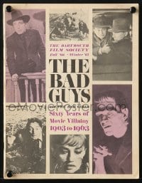 7w204 BAD GUYS & THE BAD GIRLS softcover book 1966 Sixty Years of Movie Villainy from 1903 to 1963!