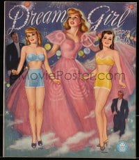 7w215 DREAM GIRL softcover book 1947 great paper dolls with a variety of different color outfits!
