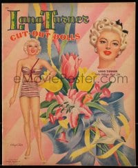 7w229 LANA TURNER softcover book 1945 cut-out paper doll of the sexy Metro-Goldwyn-Mayer star!
