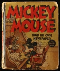 7w016 MICKEY MOUSE RUNS HIS OWN NEWSPAPER Big Little Book hardcover book 1937 Walt Disney!