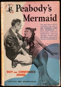 7w292 MR. PEABODY & THE MERMAID Pocket Book movie edition paperback book 1948 Powell & Ann Blyth!
