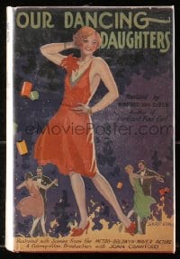 7w084 OUR DANCING DAUGHTERS Grosset & Dunlap movie edition hardcover book 1928 early Joan Crawford!