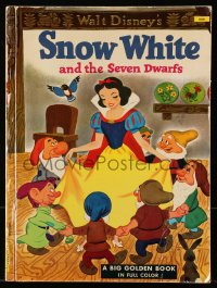 7w186 SNOW WHITE & THE SEVEN DWARFS hardcover book 1952 A Big Golden Book from the Disney cartoon!