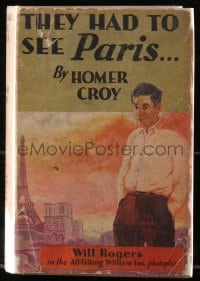 7w106 THEY HAD TO SEE PARIS Grosset & Dunlap movie edition hardcover book 1929 Will Rogers, Borzage