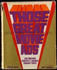 7w188 THOSE GREAT MOVIE ADS hardcover book 1972 filled with cool poster images!