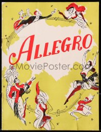 7w458 ALLEGRO stage play souvenir program book 1947 Rodgers & Hammerstein Broadway musical!