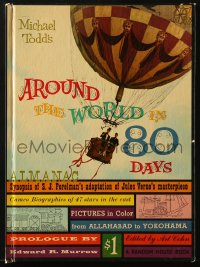 7w461 AROUND THE WORLD IN 80 DAYS hardcover souvenir program book 1956 Jules Verne adventure epic!